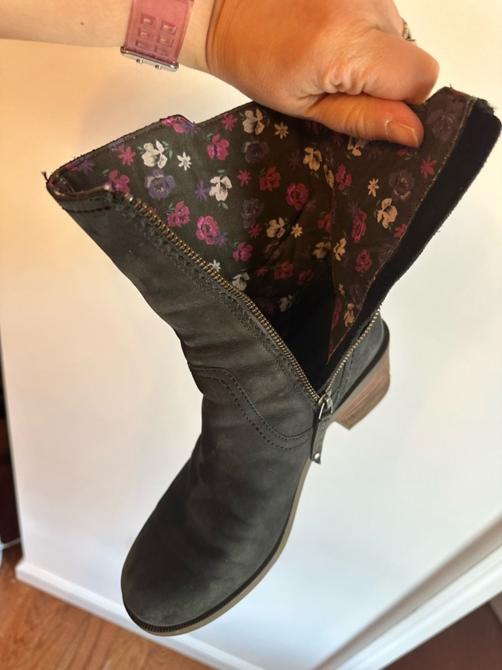 Teva Women's Black Mid-Calf Leather Block Heel Boots - Picture 8 of 9